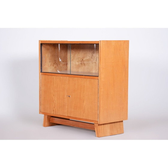 Image 1 of Vintage houten vitrinekast, Tsjechoslowakije 1940