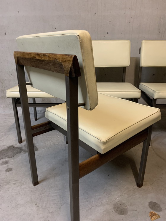 Image 1 of 6x Originele "Pali" Eetkamerstoelen Van Louis Van Teeffelen Voor Wébé 1960