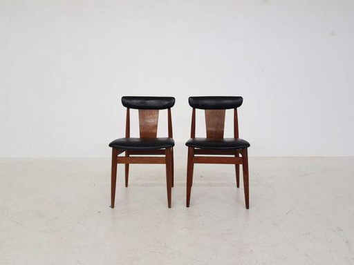 2 x Palissander eetkamerstoelen, jaren 60