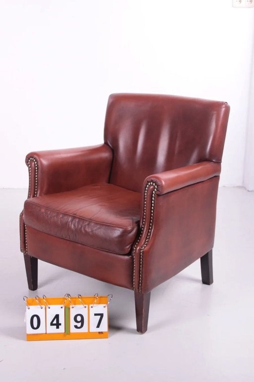 Vintage schaapsleren fauteuil