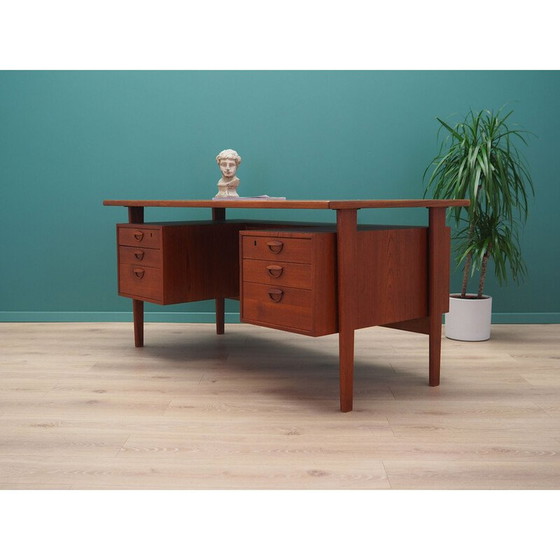 Image 1 of Vintage teakhouten bureau van Kai Kristiansen, jaren 1970