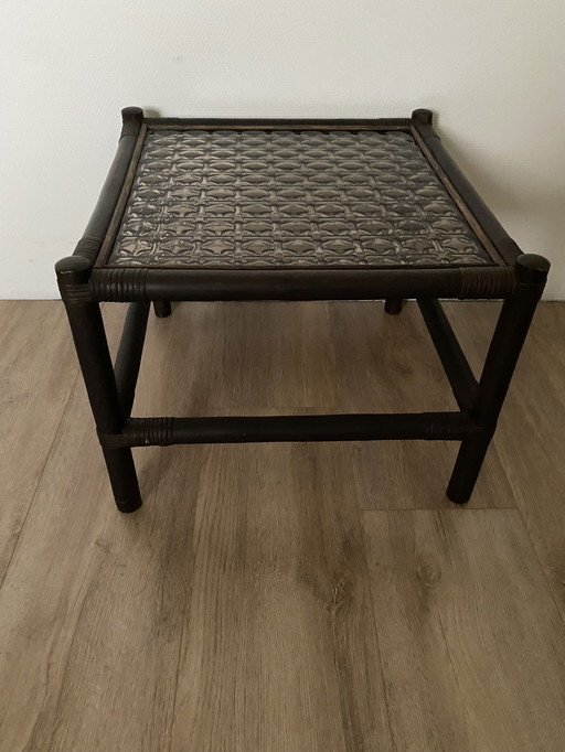 Vintage Rotan bijzettafel