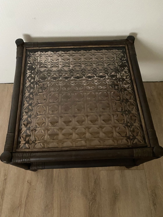 Image 1 of Vintage Rotan bijzettafel