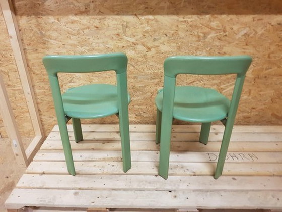 Image 1 of Groene eetkamerstoelen door Bruno Rey voor Kusch & Co, 1970S, set van 2