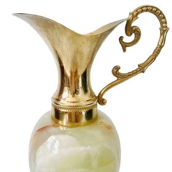 Image 1 of Vintage Italiaanse onyx vaas gouden setting