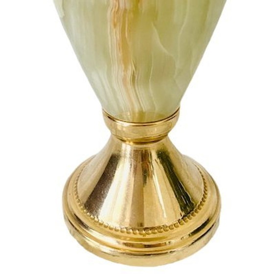 Image 1 of Vintage Italiaanse onyx vaas gouden setting