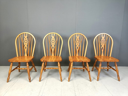 Set van 4 vintage Ercol eetkamerstoelen, jaren 1950