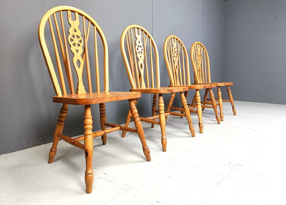 Image 1 of Set van 4 vintage Ercol eetkamerstoelen, jaren 1950