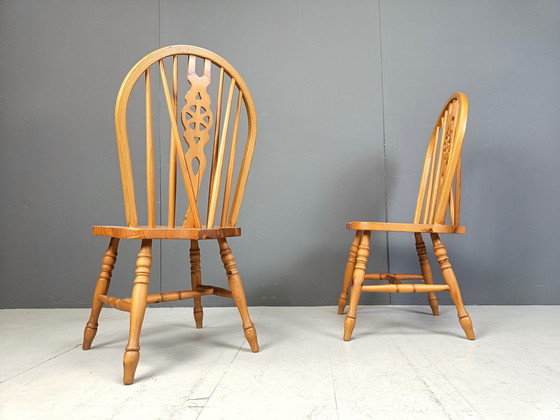 Image 1 of Set van 4 vintage Ercol eetkamerstoelen, jaren 1950