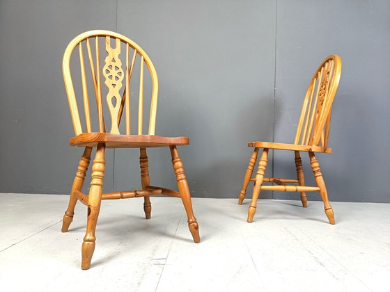 Image 1 of Set van 4 vintage Ercol eetkamerstoelen, jaren 1950