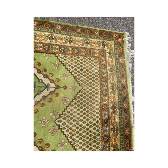 Image 1 of Vintage groen Berberwollen tapijt, Tunesië 1970