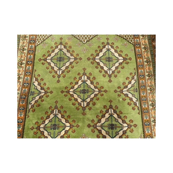 Image 1 of Vintage groen Berberwollen tapijt, Tunesië 1970