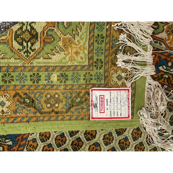 Image 1 of Vintage groen Berberwollen tapijt, Tunesië 1970