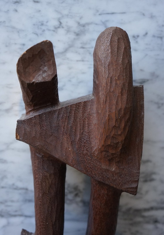 Image 1 of Bertus Hylkema, Abstract teakhouten sculptuur, 1968