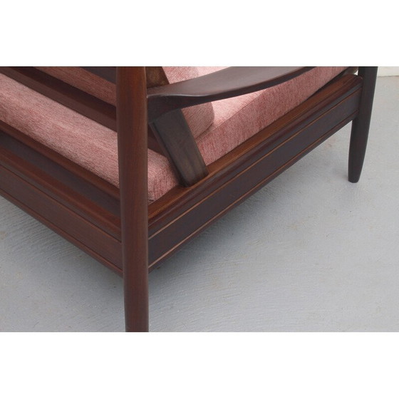 Image 1 of Vintage lichtroze fauteuil in massief hout, 1960