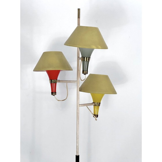 Image 1 of Mid-eeuwse vloerlamp met drie armen van Stilux Milano, Italië 1950