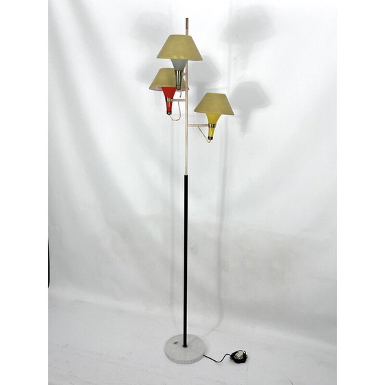 Image 1 of Mid-eeuwse vloerlamp met drie armen van Stilux Milano, Italië 1950