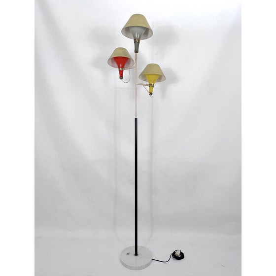 Image 1 of Mid-eeuwse vloerlamp met drie armen van Stilux Milano, Italië 1950