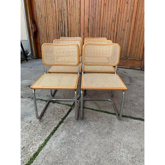 Image 1 of Set van 6 vintage B32 Cesca stoelen van Marcel Breuer, Italië 1970