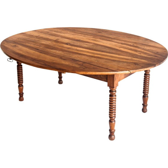 Image 1 of Vintage kleptafel in massief gewaxt kersenhout, Frankrijk 1960