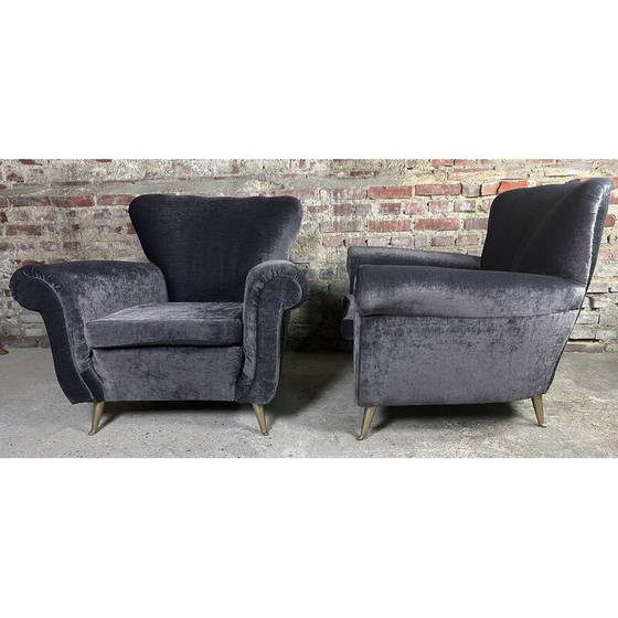 Image 1 of Paar vintage Italiaanse fauteuils van Isa Bergamo, 1950