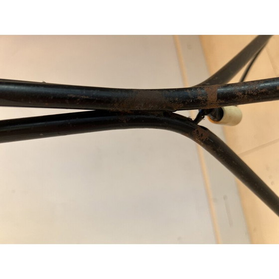 Image 1 of Vintage driepoot vloerlamp van metaal en touw