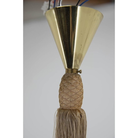 Image 1 of Vintage kroonluchter met 6 vlammen in gelakt messing van Emil Stejnar voor Rupert Nikoll, Oostenrijk 1950