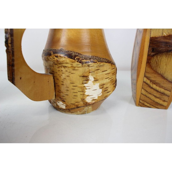 Image 1 of Vintage handgemaakte houten objecten, Tsjecho-Slowakije 1950