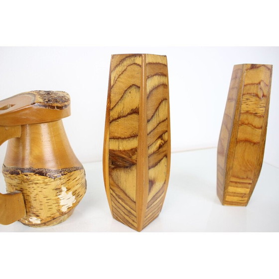 Image 1 of Vintage handgemaakte houten objecten, Tsjecho-Slowakije 1950