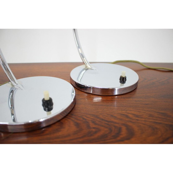 Image 1 of Paar vintage Bauhaus chromen tafellampen, Tsjecho-Slowakije 1930