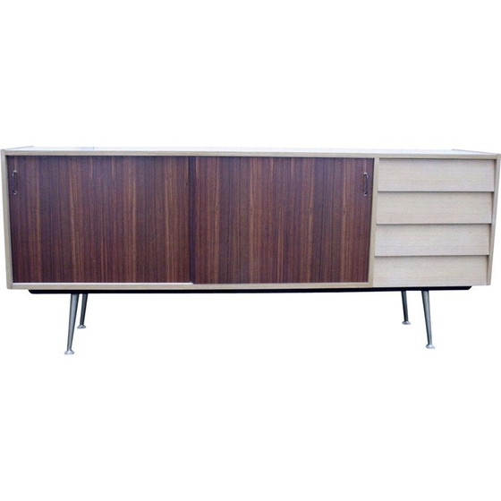 Image 1 of Dressoir met vintage palissander deuren en messing poten, 1950