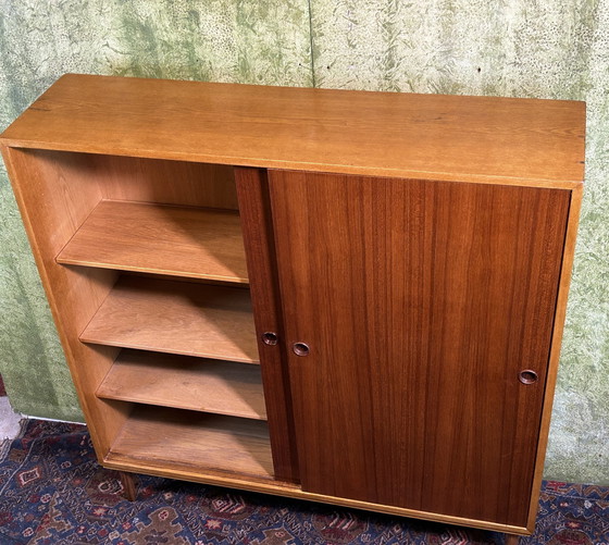 Image 1 of Mid century retro vintage teak en eiken boekenkast Zweeds 1960