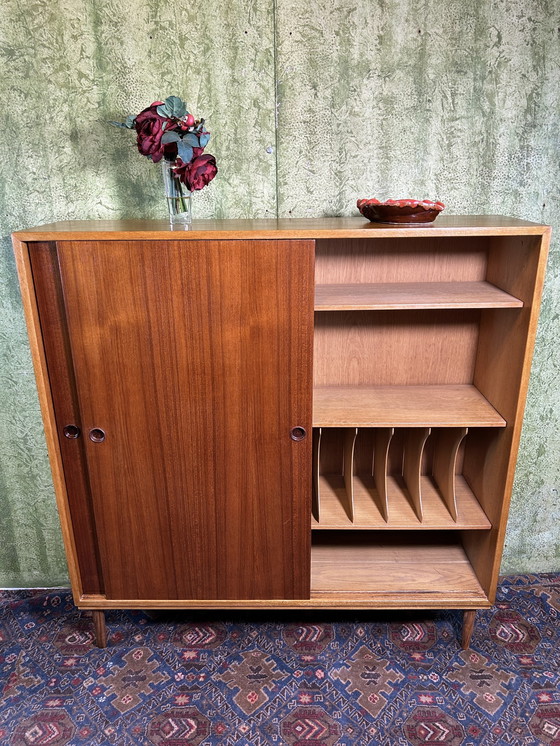 Image 1 of Mid century retro vintage teak en eiken boekenkast Zweeds 1960