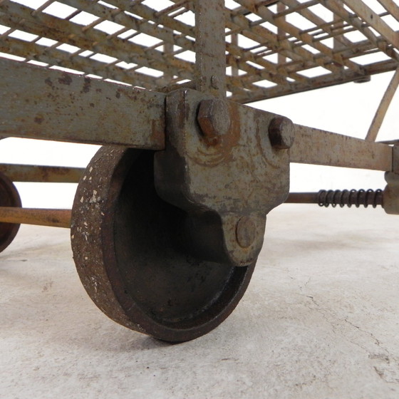 Image 1 of Industriële Wijnkar Voor 50 Wijnflessen, Jaren 30