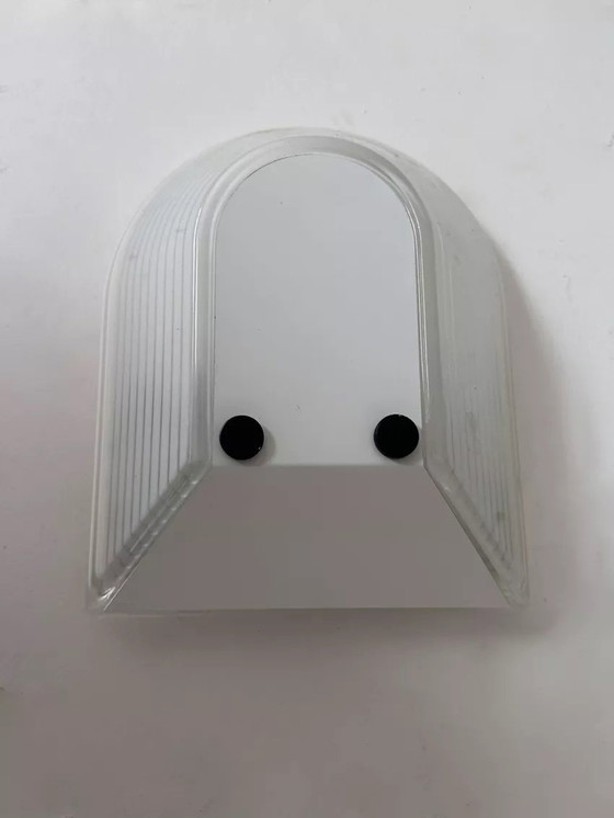 Image 1 of 2X Vintage "Tesi" gezandstraalde glazen wandlampen van Roberto Fiorato voor Prisma