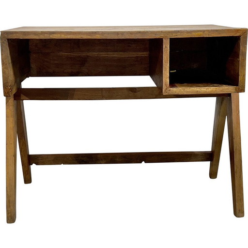 Vintage teak houten bureau van Pierre Jeanneret, 1952