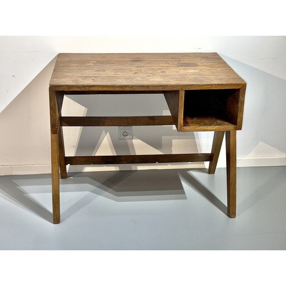 Image 1 of Vintage teak houten bureau van Pierre Jeanneret, 1952