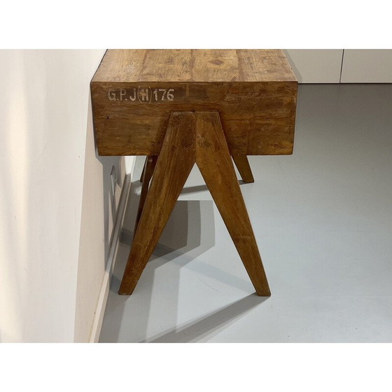 Image 1 of Vintage teak houten bureau van Pierre Jeanneret, 1952