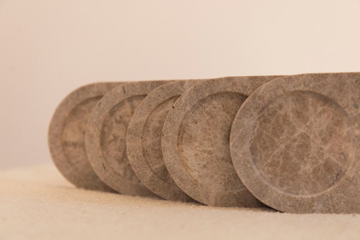 4x Vintage Emperador Light Ovaal Koffie Bordjes