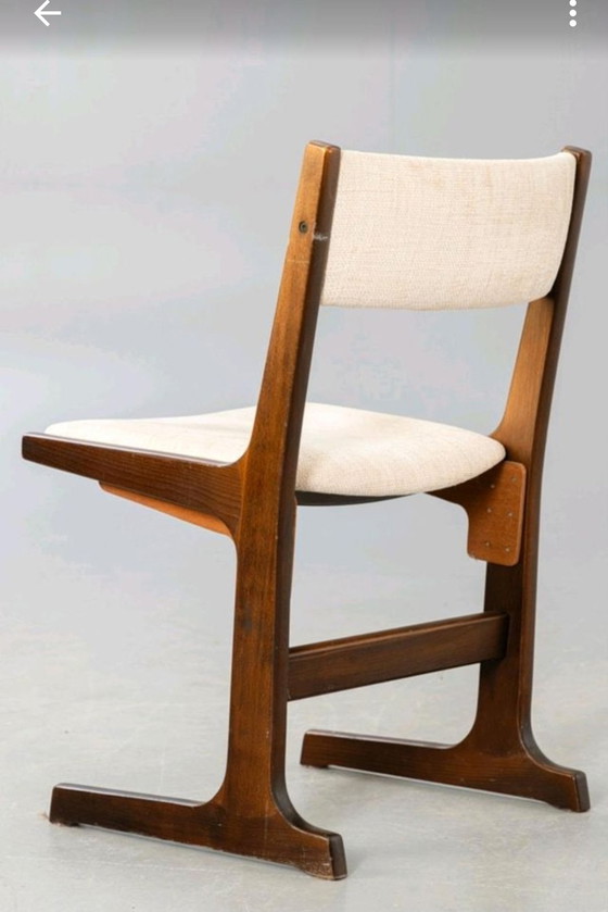 Image 1 of 6x Mid Century Poul H. Poulsen, Ontwerper Stoelen Voor Farstrup Danmark, Deens