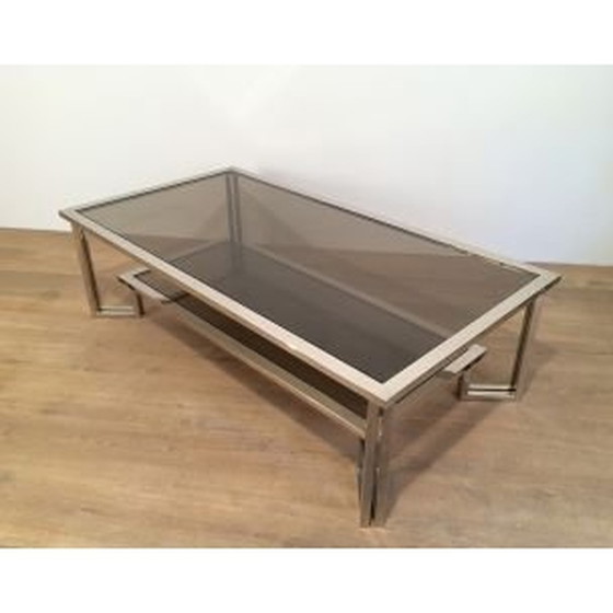 Image 1 of Vintage chromen salontafel, 1970