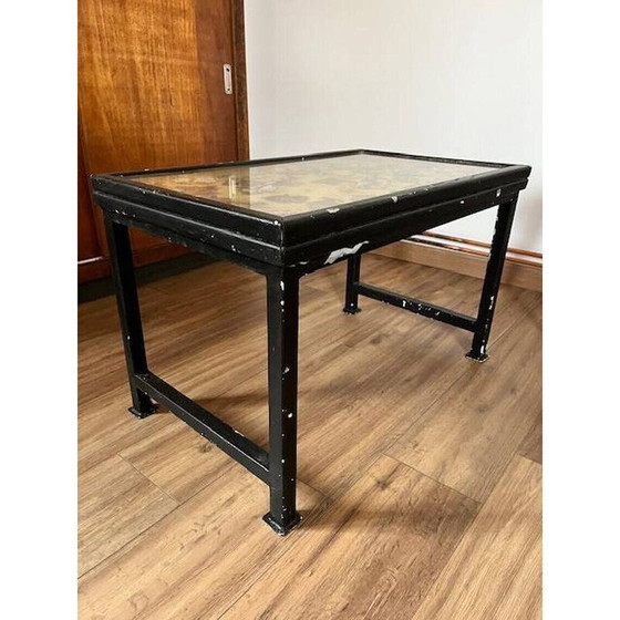 Image 1 of Vintage vlinder salontafel van hout en metaal