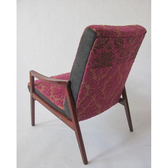 Image 1 of Vintage fauteuil in paars van Jitona, Tsjecho-Slowakije 1965