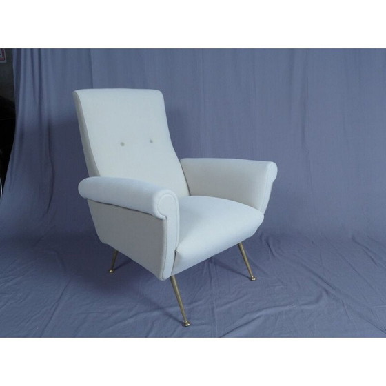 Image 1 of Paar beige stoffen Italiaanse fauteuils