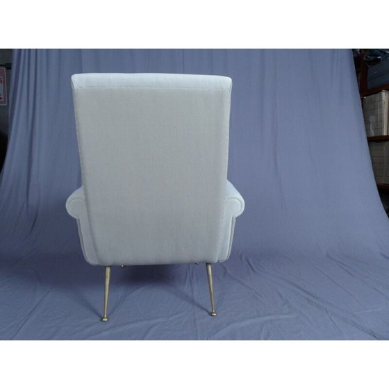 Image 1 of Paar beige stoffen Italiaanse fauteuils