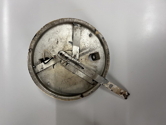 Image 1 of Mid Century Xxl Gemarmerde Plafonnière In De Vorm Van Een Halve Bol