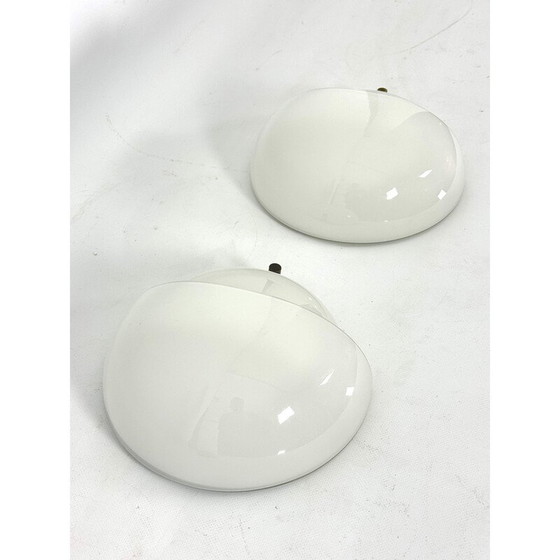 Image 1 of Paar vintage Mania wandlampen in Murano glas en messing van Vico Magistretti voor Artemide, Italië 1960