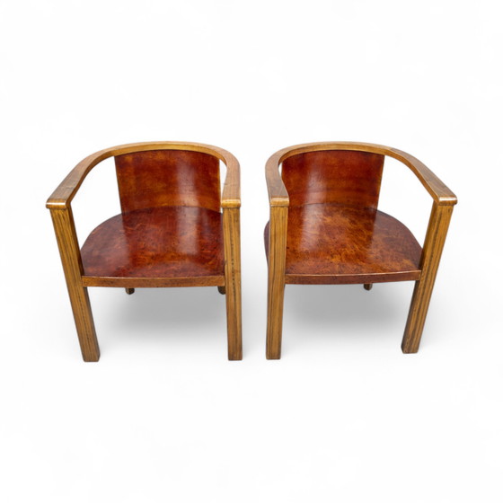 Image 1 of Paar Duits modernistische fauteuils uit 1930