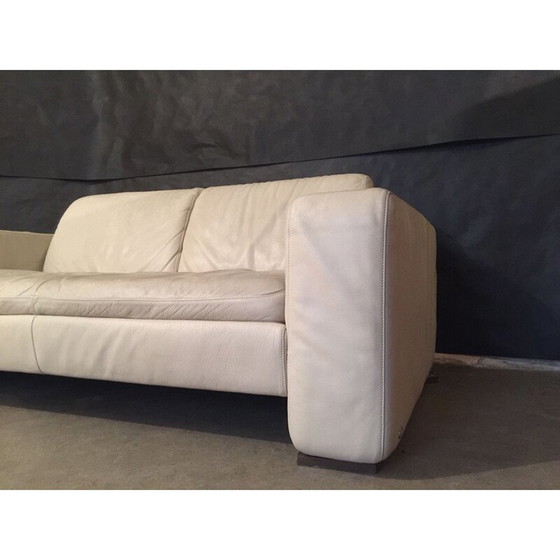 Image 1 of Vintage witte crème bank van Natuzzi Italië