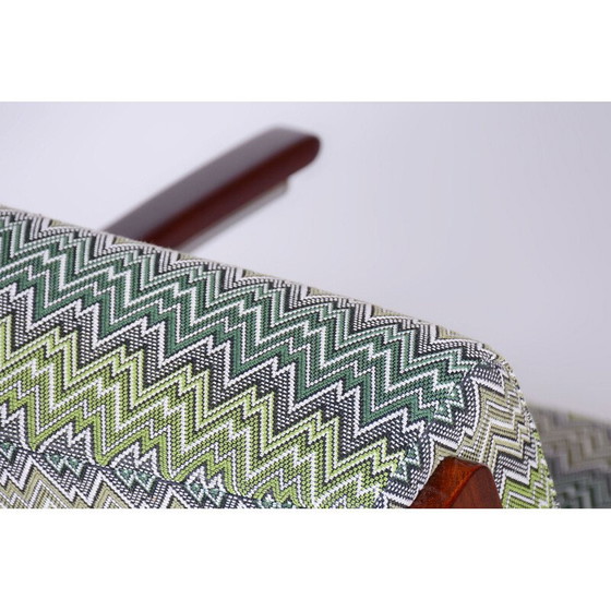 Image 1 of Vintage Art Deco fauteuil in beukenhout en verchroomd staal, Tsjecho-Slowakije 1930